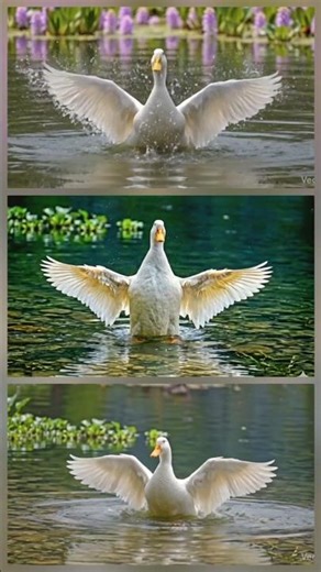American Pekin Duck-Marshmallow in Water! 🦆🧼 #duck #pekinduck #shorts #shortvideo #wildlife #birds