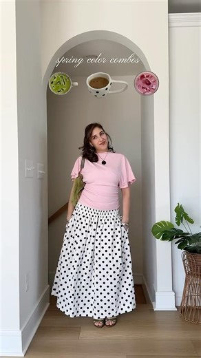 Color matching my spring outfits to random things…polka dot edition 🌸✨#fashionideas #outfitideas