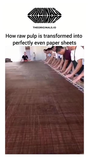 what if on Instagram: "Raw pulp doesn’t look anything like the smooth, flawless paper we use every day — but what happens inside a paper mill is nothing short of mesmerizing. The journey begins with wood chips or recycled fibers being broken down into pulp, washed, refined, and mixed with water until it becomes a cloudy, liquid suspension. This slurry flows onto a moving mesh belt called the forming wire, where water drains away and the first thin layer of paper begins to take shape. Even at thi
