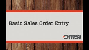 Basic Sales Order Entry 2018