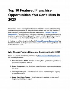 Top 10 Featured Franchise Opportunities You Can’t Miss in 2025 - SlideServe