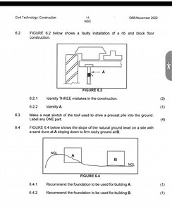 6.2 FIGURE 6.2 below shows a faulty installation of a rib and b... | Filo