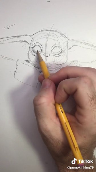 Step-by-Step Grogu Pencil Drawing Tutorial | Star Wars Art