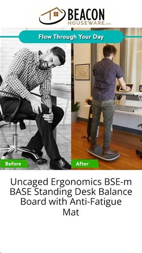 Uncaged Ergonomics BSE-m BASE Standing Desk Balance Board with Anti-Fatigue Mat