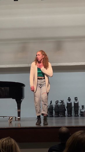 Sophomore MT, Breanna Lemerise, singing “Perfect Relationship” from Bells are Ringing #gobroncs #RUMT #musicaltheatre #ridermt