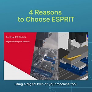 Why ESPRIT EDGE? It supports all CNC machines, optimizes cycles, delivers edit-free G-code, and offers world-class support. | Hexagon Manufacturing Intelligence