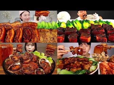 2× SPEED 🍖 Pork Belly Dongpo Mukbang Compilation ASMR