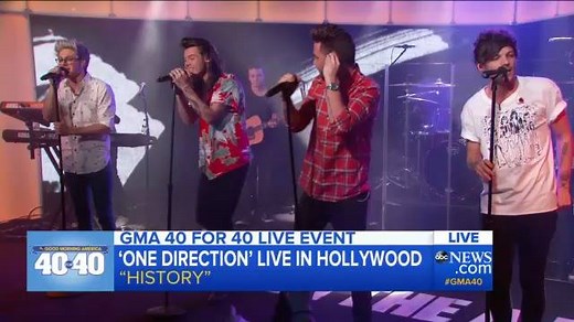 1.8K reactions · 457 shares | WATCH: One Direction performs 'History' for the first time in the U.S. on the #GMA40 live-stream. FULL PERFORMANCE: abcnews.com/GMA40 | Good Morning America | Facebook