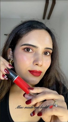 Red lipstick | MAC Liquid Lipstick- Feel So Grand #maclipstick #redlipstick #maccosmetics #lipstick