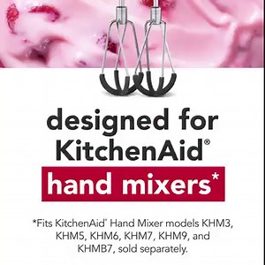 Quicker, More Thorough Mixing** with Flex Edge Beaters. Designed for KitchenAid® Hand Mixers! **Compared to metal Turbo Beater II™ accessories based on cake batter. | KitchenAid