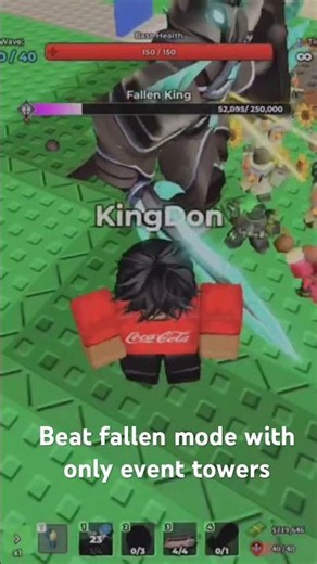I beat fallen mode with only event towers #roblox #tds #robloxgames