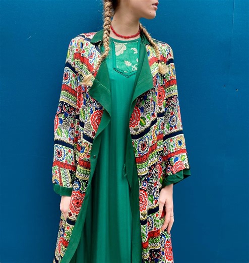 1940s Floral Crepe Housecoat – Silk Blend Fabric, Versatile Wear - Etsy Australia
