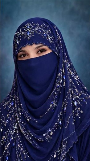 💙 Beautiful Muslim Girl in Blue Niqab Islamic Modest Style #Shorts