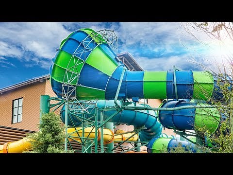 Great Wolf Lodge Poconos - Double Barrel Drop | Tantrum Funnel Waterslide Onride