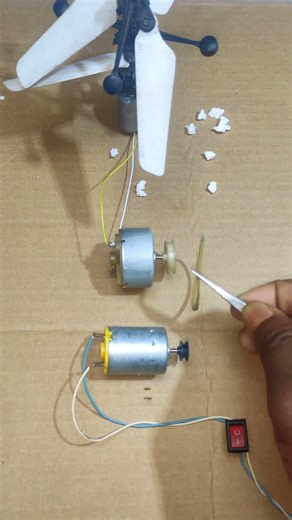Mini Dynamo Generator Powering a Drone Motor #dcmotor #tech #dynamo #shorts