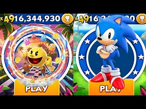 Sonic Dash - Classic Sonic vs Pacman - All Characters Unlocked - Gameplay