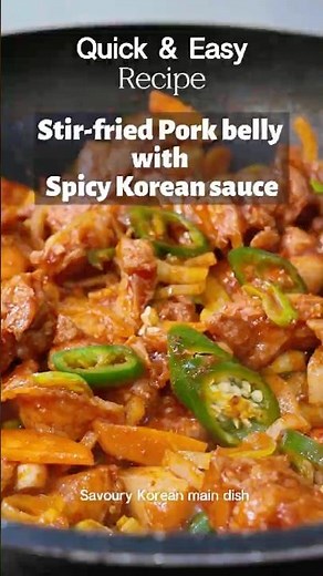 🌶️Spicy Stir-Fried Pork Belly with Korean Sauce – Easy & Flavourful Recipe!