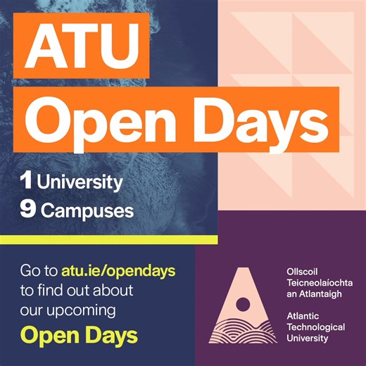 🤩 Step into Your Future at ATU Open Days! 🥳 Join us at ATU for our Open Days and discover everything our campuses have to offer! Explore our state-of-the-art facilities, learn about our wide range of courses, and meet the staff and students who make ATU such a welcoming and vibrant community. 🤝✨ It’s more than just a visit; it’s your chance to start making memories that will last a lifetime. From exploring campus life to imagining your next chapter, every moment is a step toward your journey.