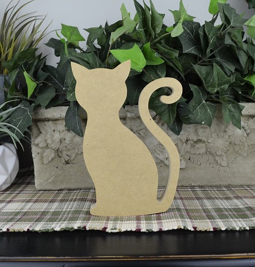 Wood Cat Craft- DIY Halloween Decoration - Unfinished Cat Cutout- Free Standing- Craft for Halloween- - Etsy