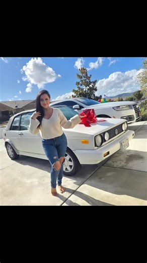 Melanie Pisces Business Owner Mommy x 2 Wife Conspiracy Realist on Instagram: "Just a girl with nothing else to buy...so momma got her first ever dream car this Christmas!! Who didn't love the first ever Volkswagen Rabbit Cabriolet MK1 in the 80's?? This girl sure did!! 😍😍😍 How many times did I ask for it playing, yet not playing!! She is ALL original (aside from the CD player), so she definitely needs some work, but she drives, she is a STICK, and I LOOOOVE her so much!!!! 😜 Merry Christmas
