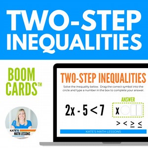 Solving Two Step Inequalities Boom Cards™ Digital Activity
