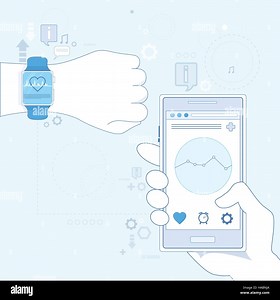 Hand Smart Watch Cell Phone Heart Pulse Monitor Icon Stock Vector Image & Art - Alamy
