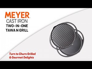 Meyer 2-in-1 Cast Iron Tawa and Grill | 2 Cookware In One