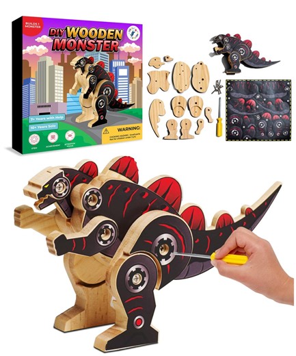 DIY Wooden Monster Kit: Godzilla Style Craft With Stickers - Etsy