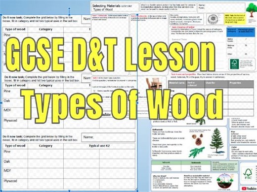 Types of Wood for GCSE, questions and learning mat | Teaching Resources
