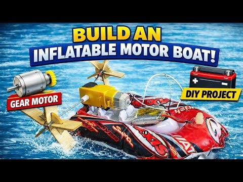How to Make an Inflatable Floating Boat Using Gear Motor | DIY Mini Motor Boat Experiment