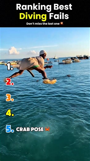 Ranking best diving fails 😭💥 | #shorts #swiming #funny