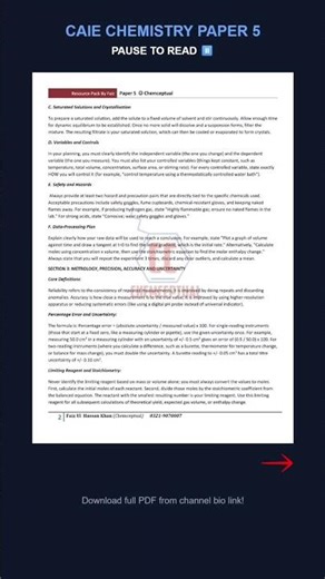 9701 A2 Chemistry P5 Master Notes #Chemceptual #9701 #A2Chemistry #Paper5 #PlanningAndAnalysis