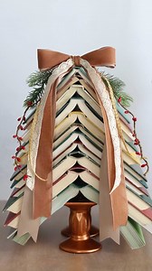 123K views · 1K reactions | Grab old books at the thrift store and turn them into a gorgeous Christmas tree! Comment "save" to get ALL the details so you know exactly how to make your own.  | It's Always Autumn | Facebook