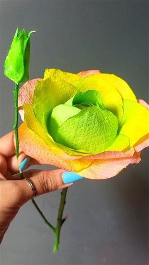 How To Make Aesthetic Rose With Tissue Paper|Diy Flower Making Ideas With Napkin #shorts #viral