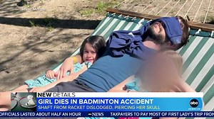 7.7K views · 103 reactions | DEADLY BADMINTON ACCIDENT: A 6-year-old was playing with her brother when the aluminum shaft from a racket dislodged from the handle. ABC's Rhiannon Ally reports. | World News Now | Facebook