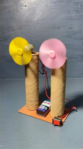 1 different item made with cardboard two DC motor 9V battery switch wire #shorts