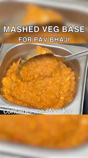 Yeh base ready kar ke store karein, Pav Bhaji 5 minute mein banegi. Watch👆full video.