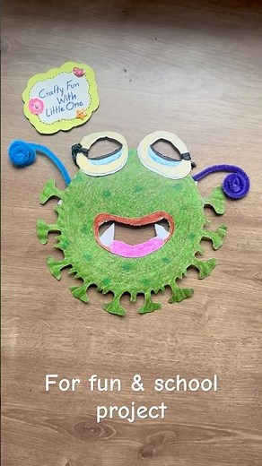 Germ craft | Bacteria Face Mask | Paper plate mask |Germ mask | Bacteria puppet |Bacteria mask craft
