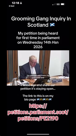 Progress on Scotland's Grooming Gang Inquiry Petition