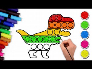 How To Draw Pop It Dinosaur - Step By Step #howto #satisfying #popit | Chiki Art on Hooplakidz - Videos For Kids
