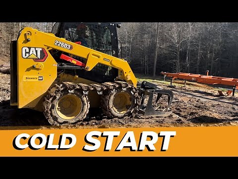Cold Start CAT Skid Steer 226D3 and Quick Run Down | CAT Skid Steer in Action