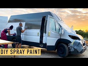 Spray Painting Our Van for $190! DIY Paint Job for Ducato Conversion w/ Timelapses! Ep. 3