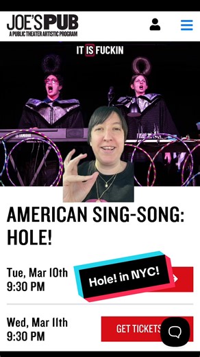 Rejoice! Rejoice! @American Sing-Song is doing Hole! in NYC!!! #theatre