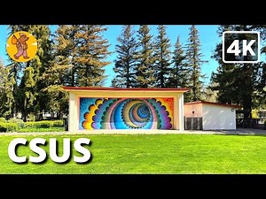 4K CSUS Campus Walking Tour, Sacramento State University | 🔊 Binaural Sound