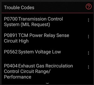 2005 Grand Cherokee throwing codes P0700 P0891 P0562