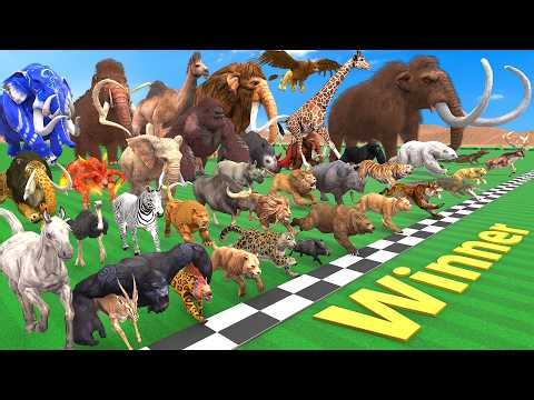 Ultimate Race 40 Wild Animals Speed Challenge: Which is the Fastest? Animal Revolt Battle Simulator