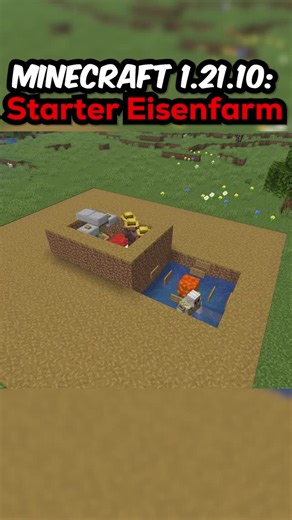 ErikOnHisPeriod on Instagram: "Starter Eisenfarm! ⛓️⚙️ 💥 Einfache und super starke Eisenfarm für den Anfang! 💾 Speichere dieses Video! 📺 Tutorial auf YouTube: ErikOnHisPeriod #Minecraft #EisenFarm #MinecraftDeutsch"
