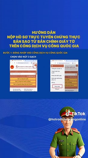 Hướng dẫn nộp hồ sơ trực tuyến chứng thực bản SAO