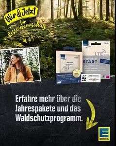 Mit dem Kauf eines EDEKA smart Prepaid Jahrespakets unterstützt ihr das WWF Waldschutzprogramm. Ziemlich cool, oder? 🌳 | EDEKA