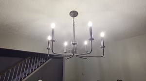 Farmhouse Chandelier, 6-Light Metal Hanging Ceiling Light Fixture for Dining Room, Kitchen Island, Living Room, Entryway, Foyer-Matte Black